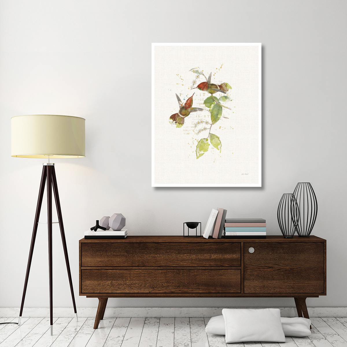 Colorful Hummingbirds II -Paper Art-38&quotx50"