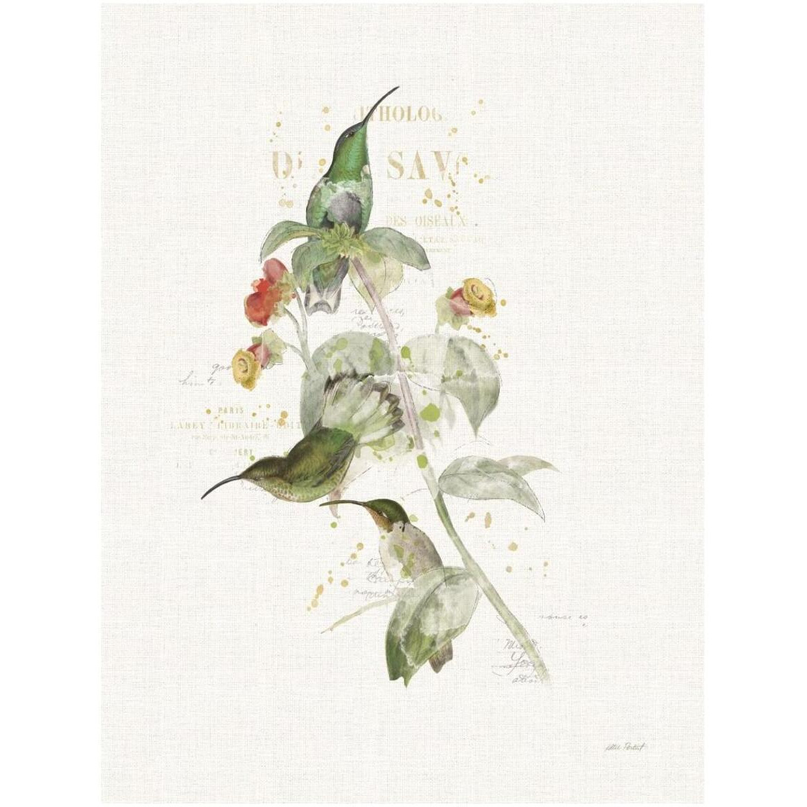 Colorful Hummingbirds III -Paper Art-32&quotx42"