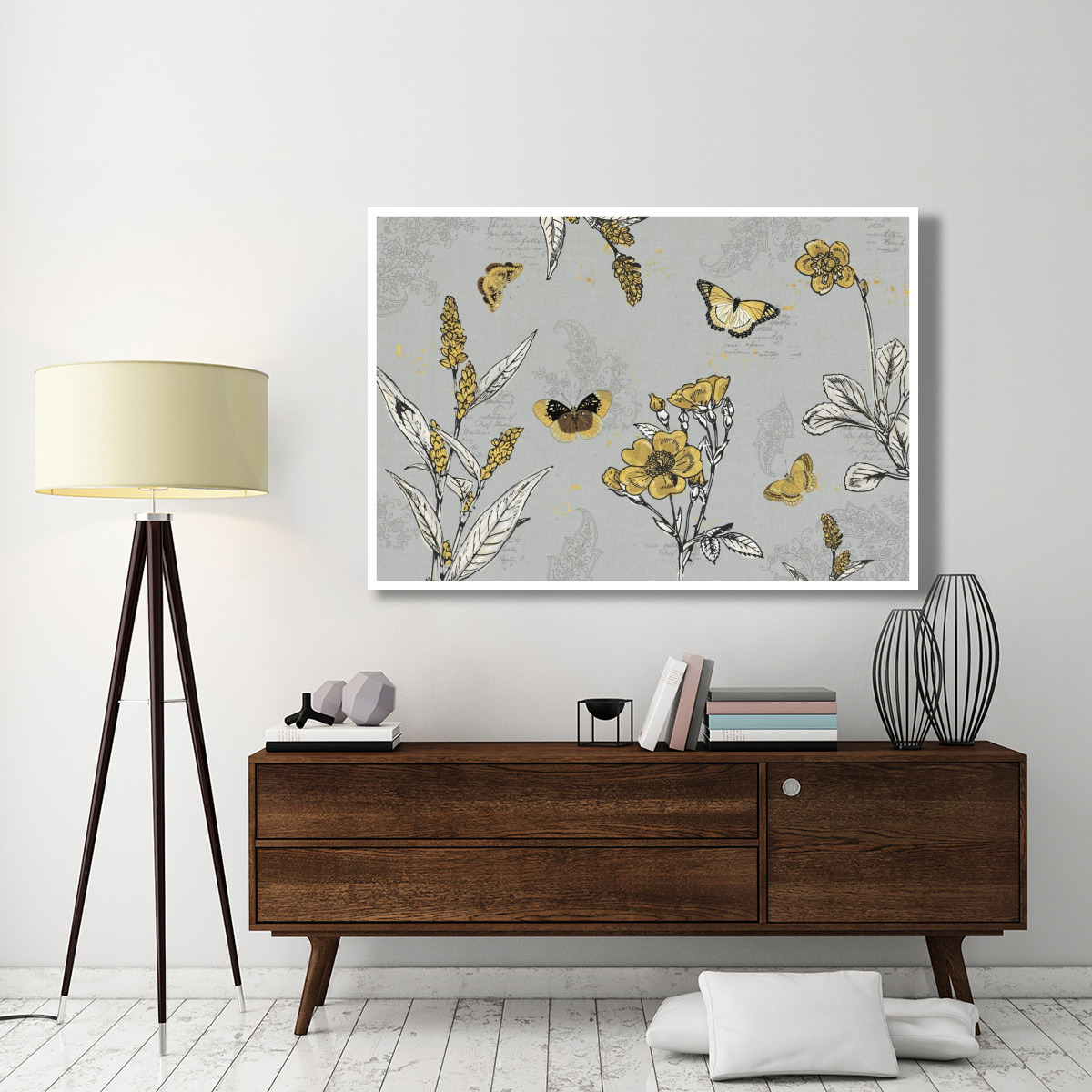 Harvest Fields I Gray -Paper Art-62&quotx42"