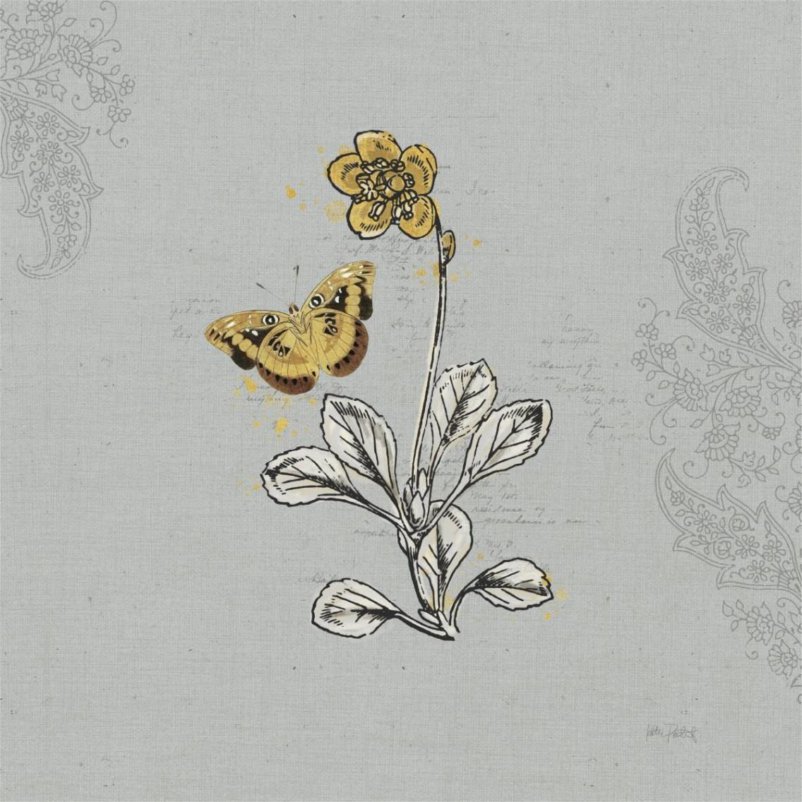 Harvest Fields IV Gray -Paper Art-38&quotx38"