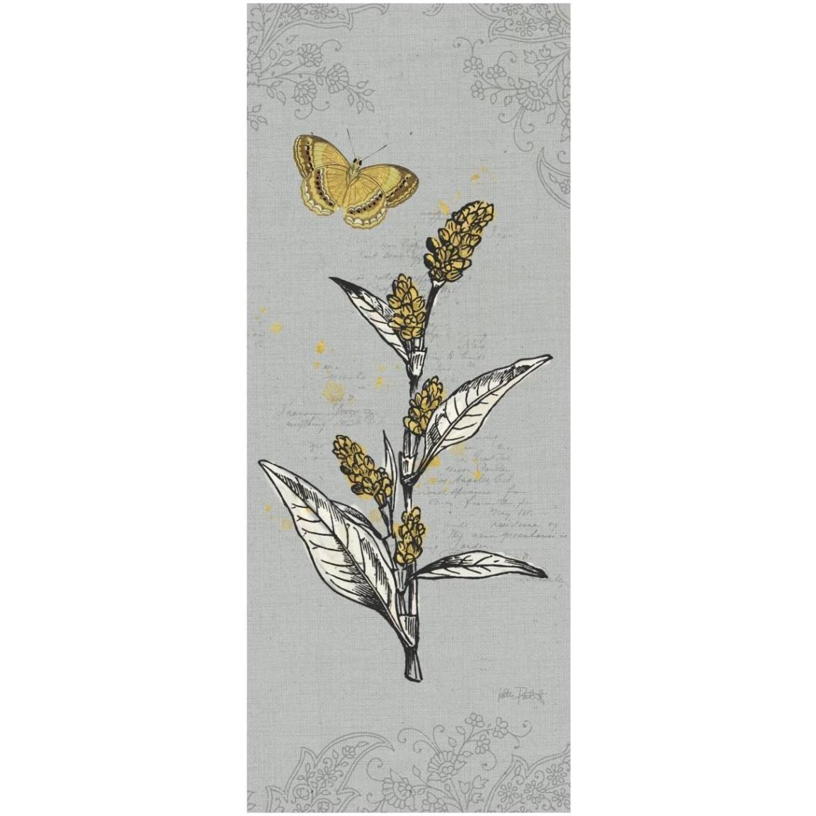 Harvest Fields VI Gray -Paper Art-18&quotx42"