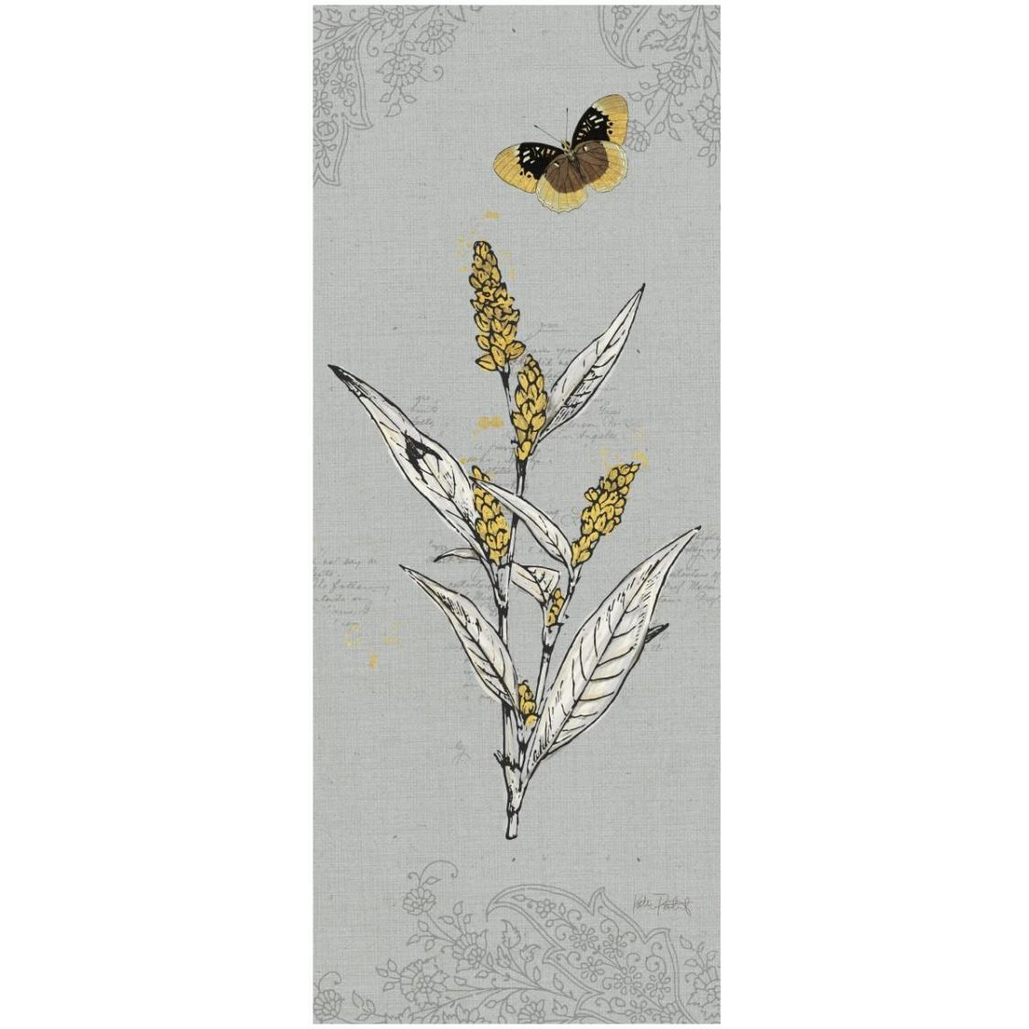 Harvest Fields VII Gray -Paper Art-14&quotx32"