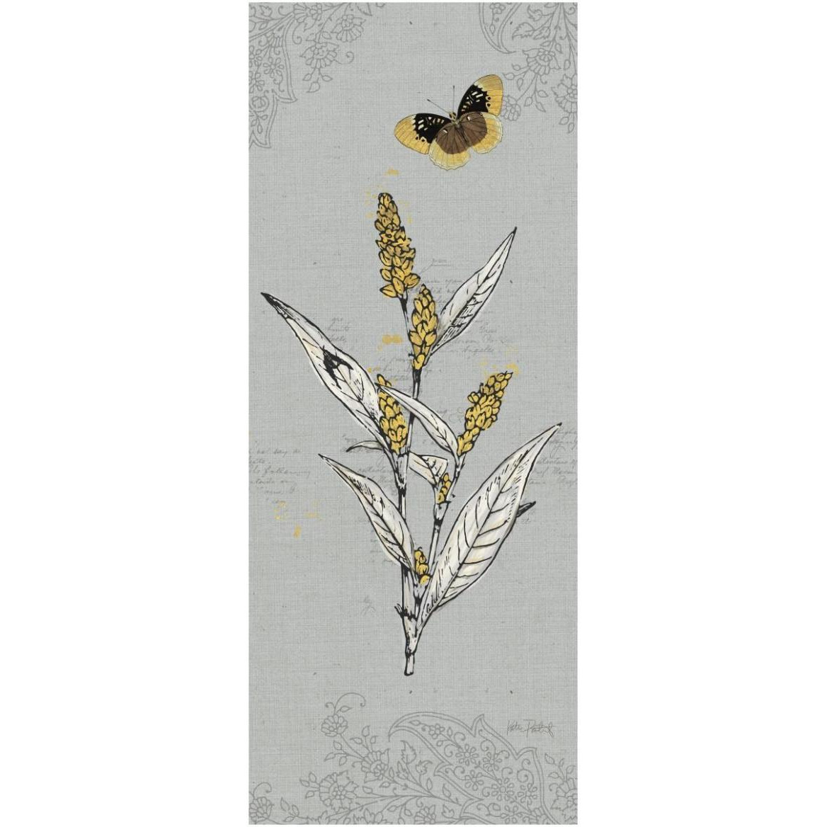Harvest Fields VII Gray -Paper Art-26&quotx62"