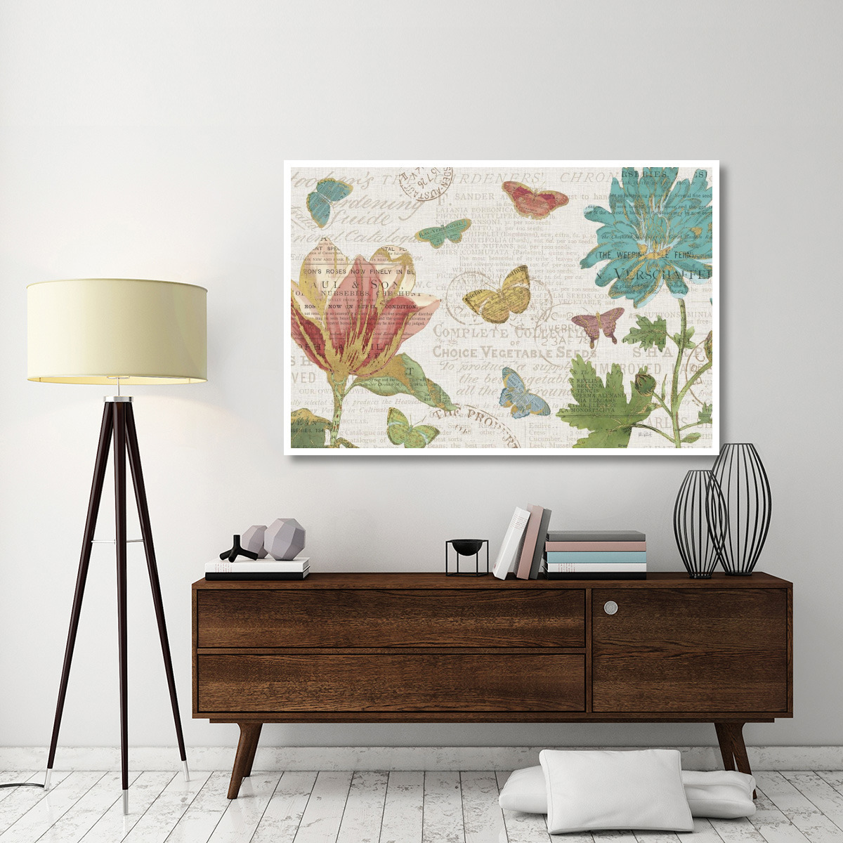 Bookshelf Botanical I -Paper Art-62&quotx42"