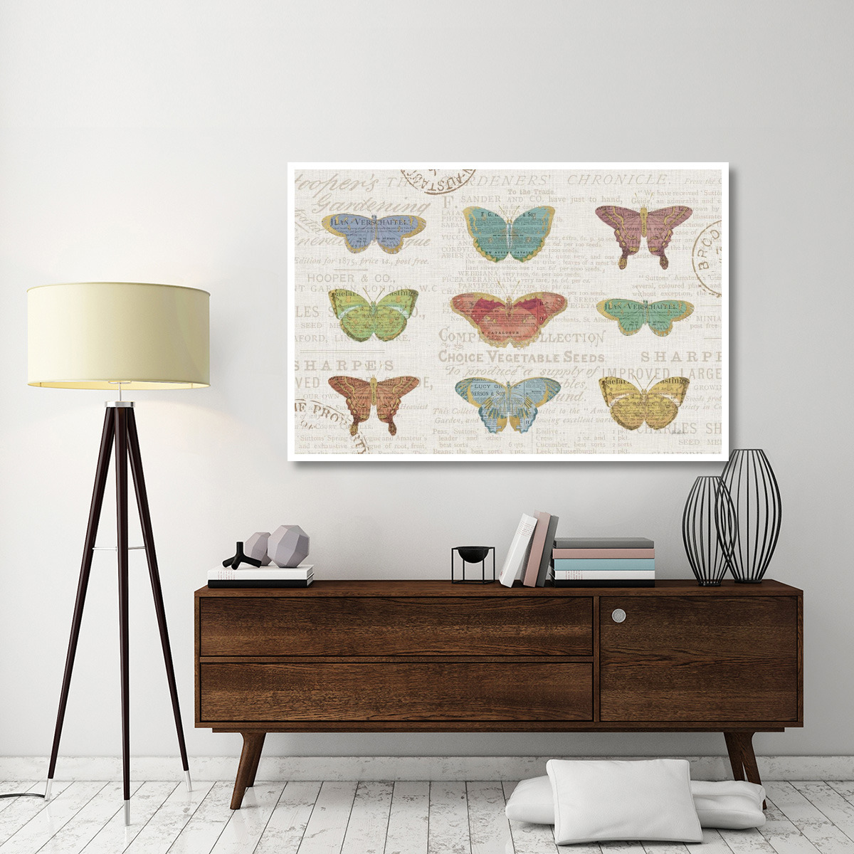 Bookshelf Botanical II -Paper Art-62&quotx42"