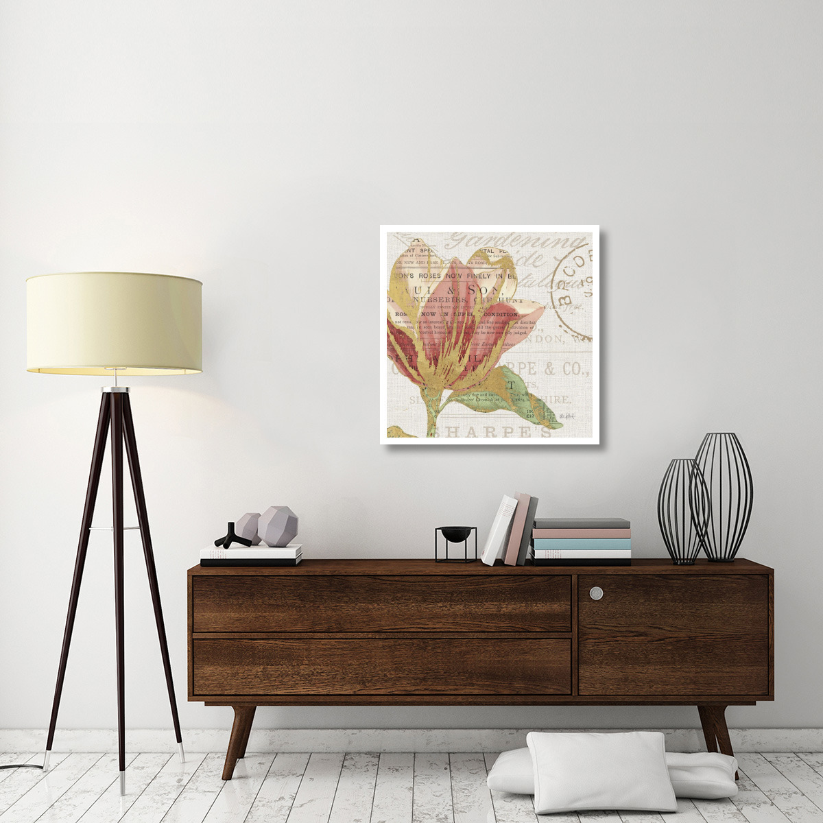 Bookshelf Botanical III -Paper Art-32&quotx32"