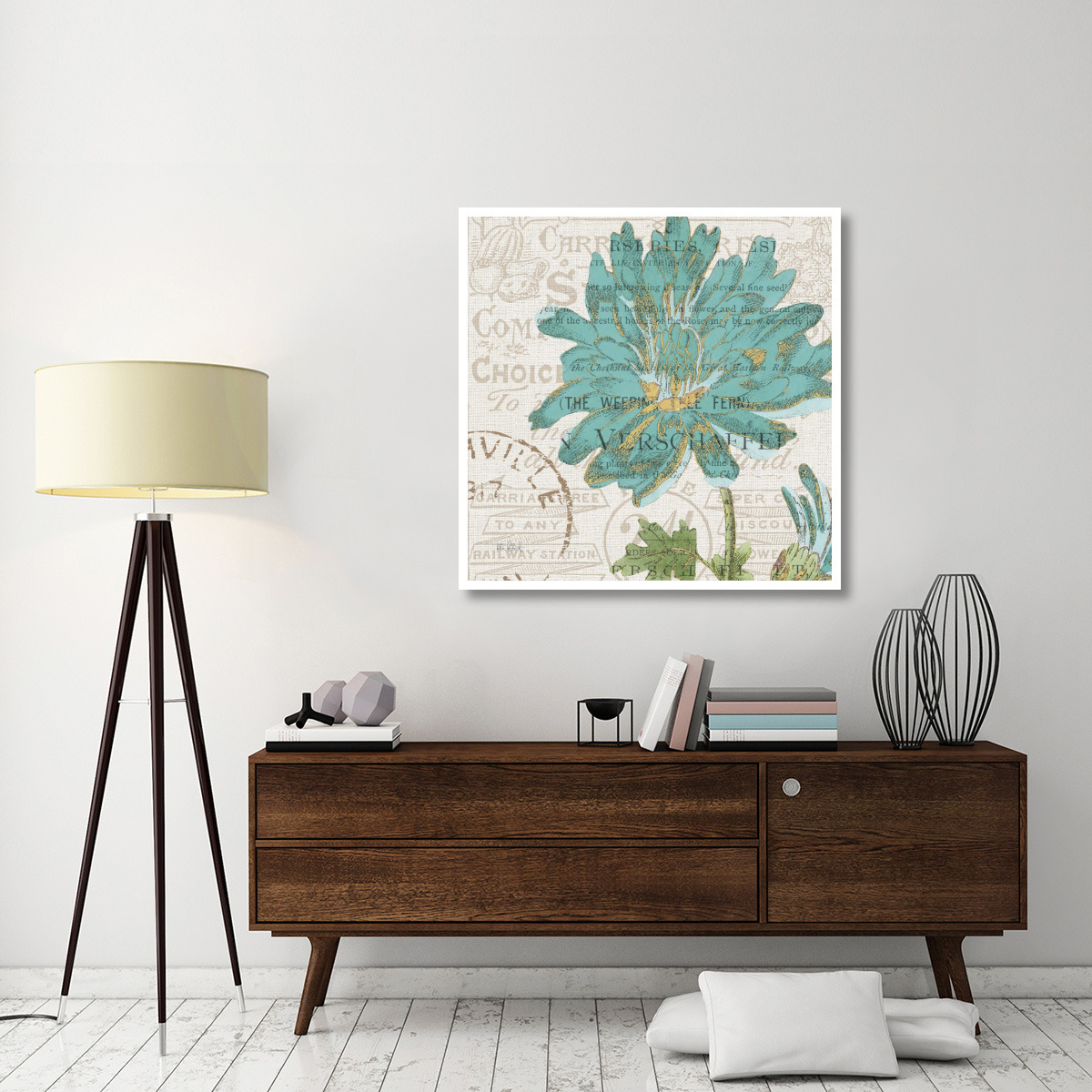 Bookshelf Botanical IV -Paper Art-42&quotx42"