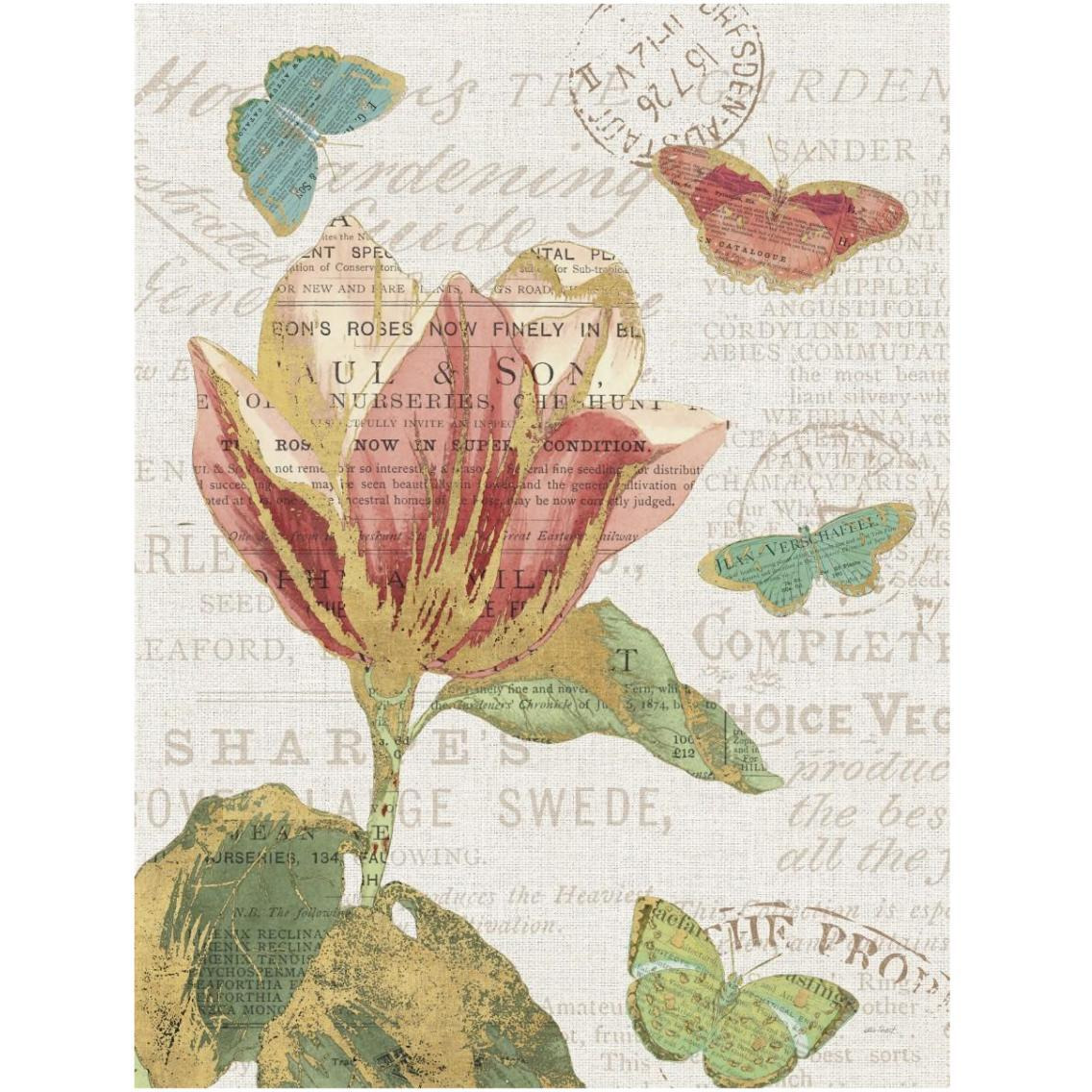 Bookshelf Botanical XI -Paper Art-26&quotx34"
