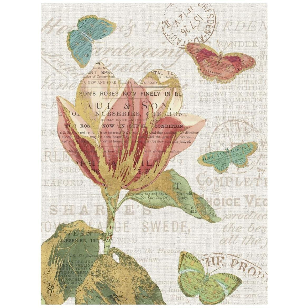 Bookshelf Botanical XI -Paper Art-32&quotx42"