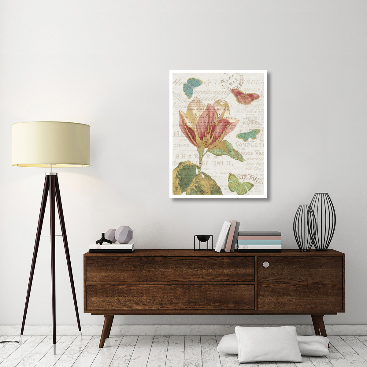 Bookshelf Botanical XI -Paper Art-32&quotx42"