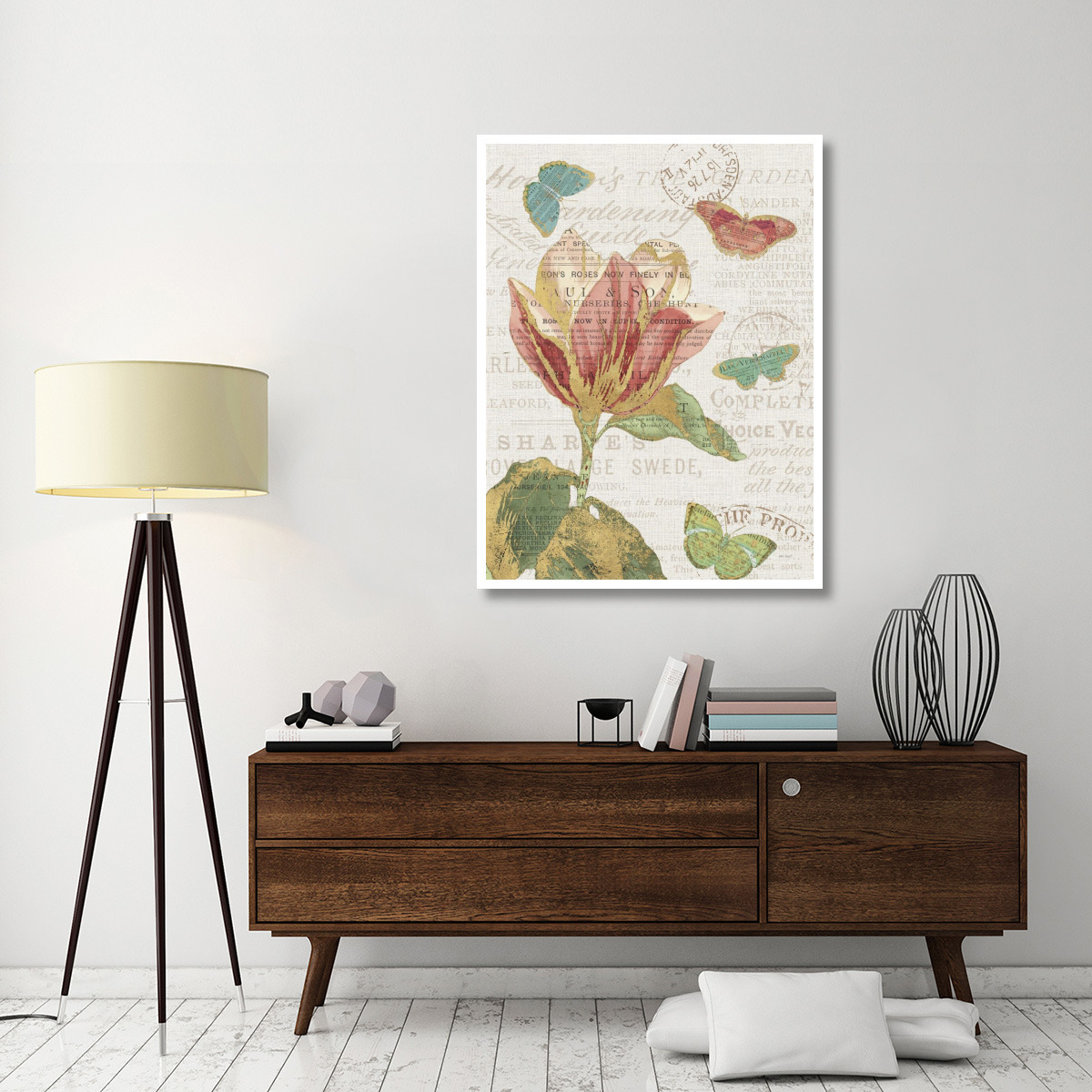 Bookshelf Botanical XI -Paper Art-38&quotx50"