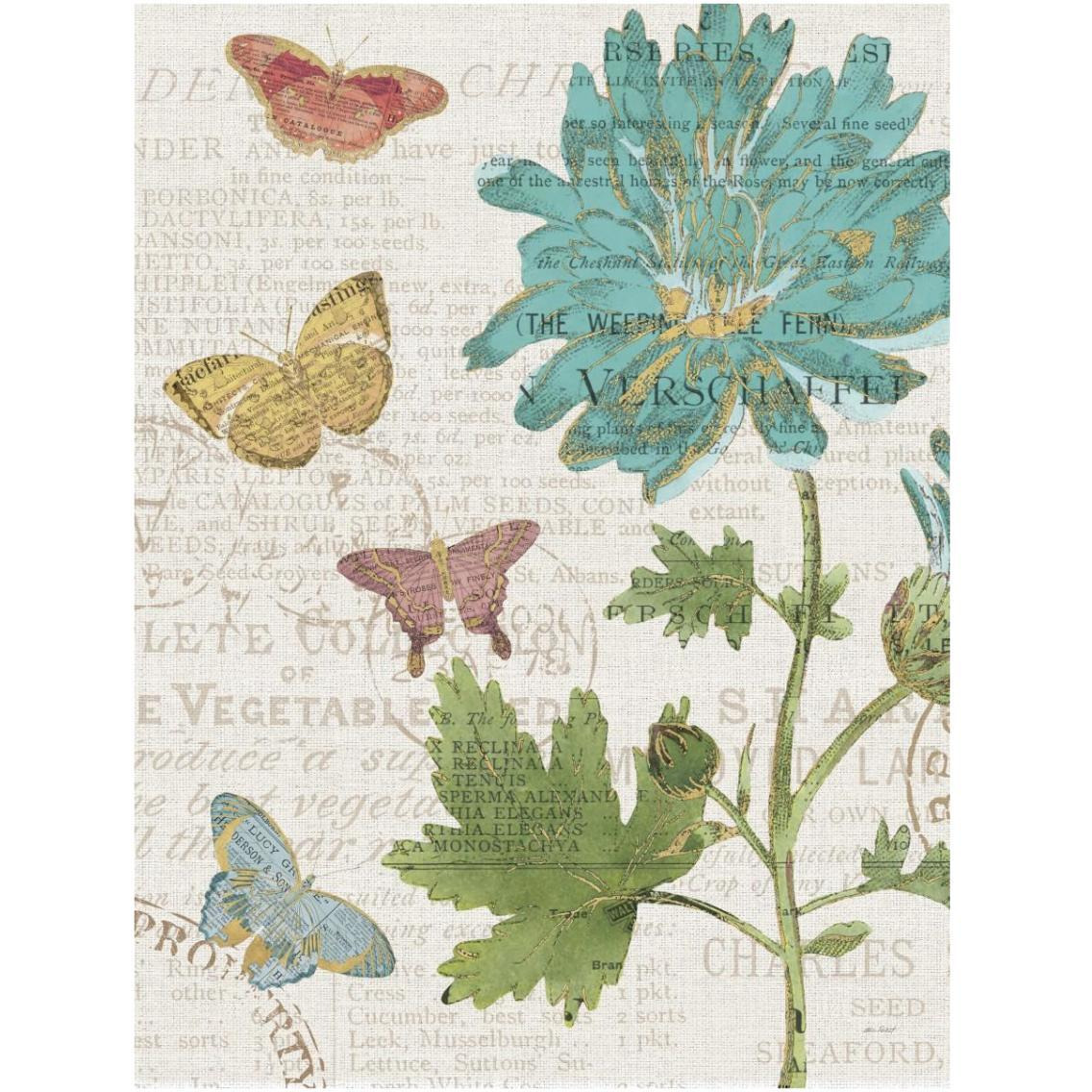 Bookshelf Botanical XII -Paper Art-26&quotx34"