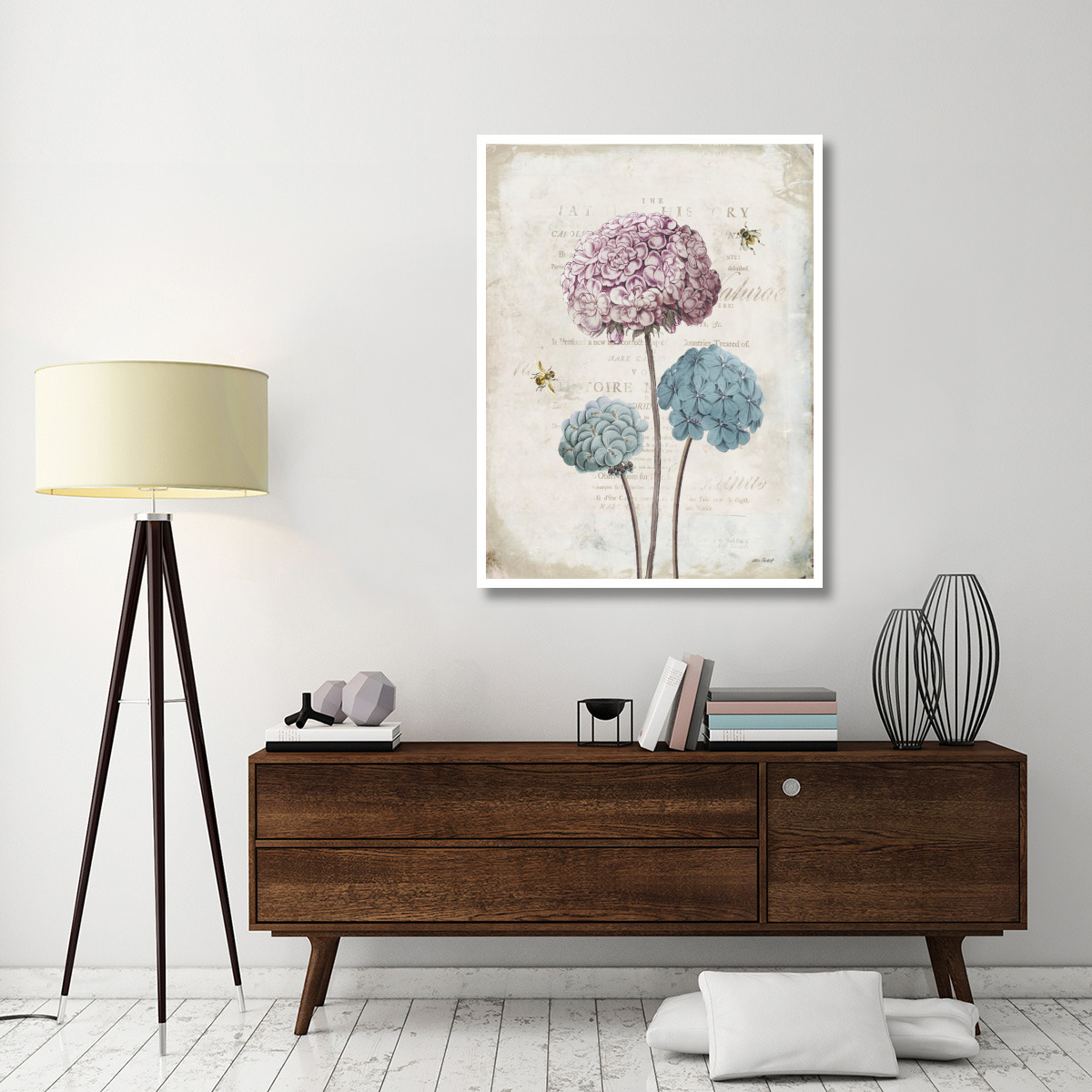 Geranium Study I Pink Flower -Paper Art-38&quotx50"