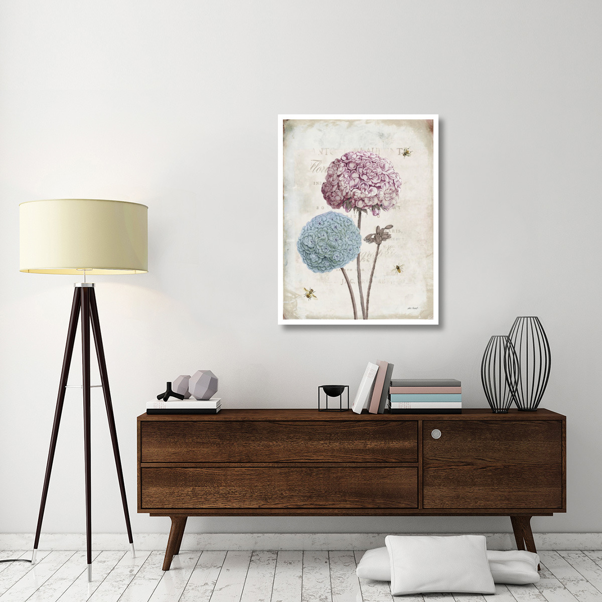 Geranium Study II Pink Flower -Paper Art-32&quotx42"