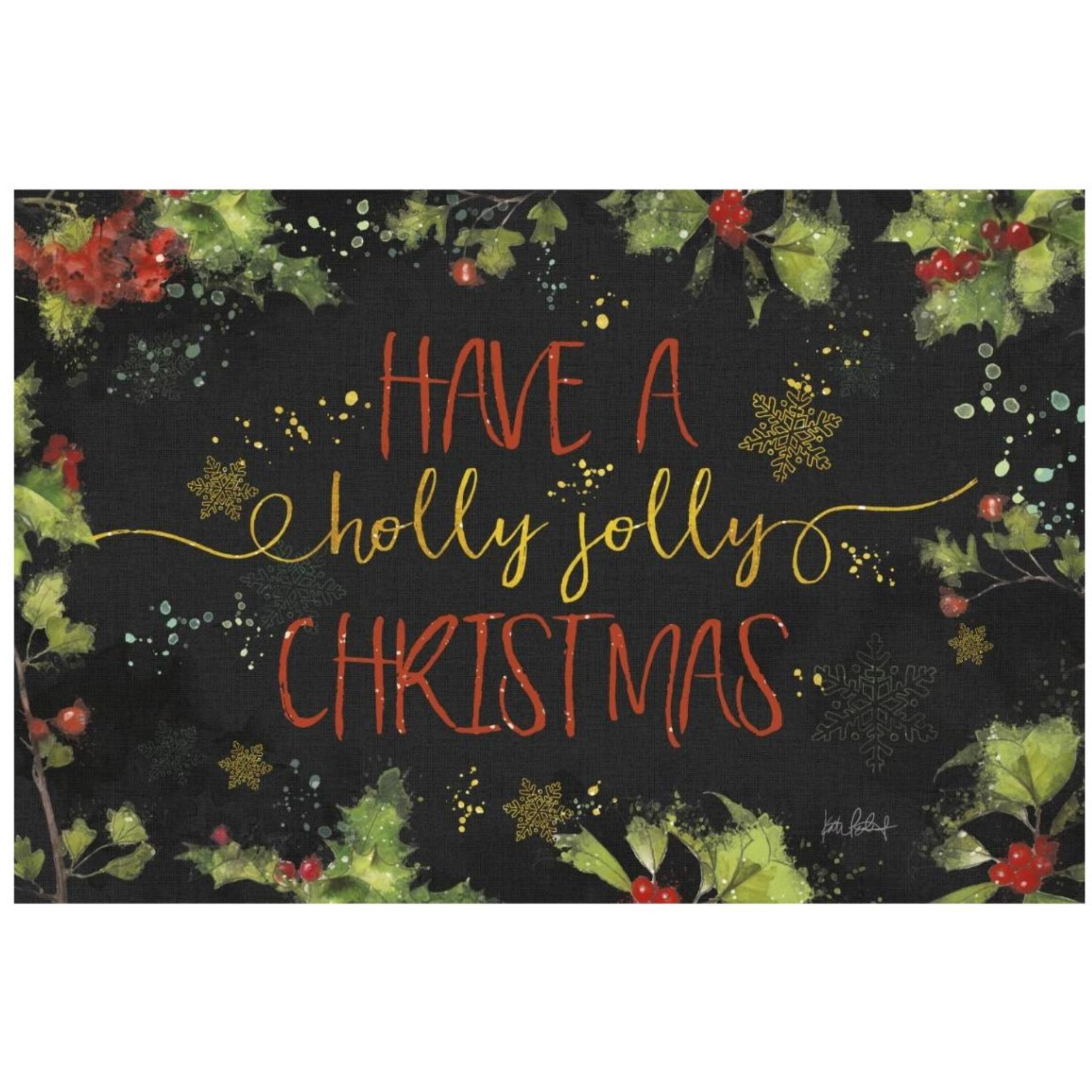 Christmas Sentiments I Black -Paper Art-20&quotx14"