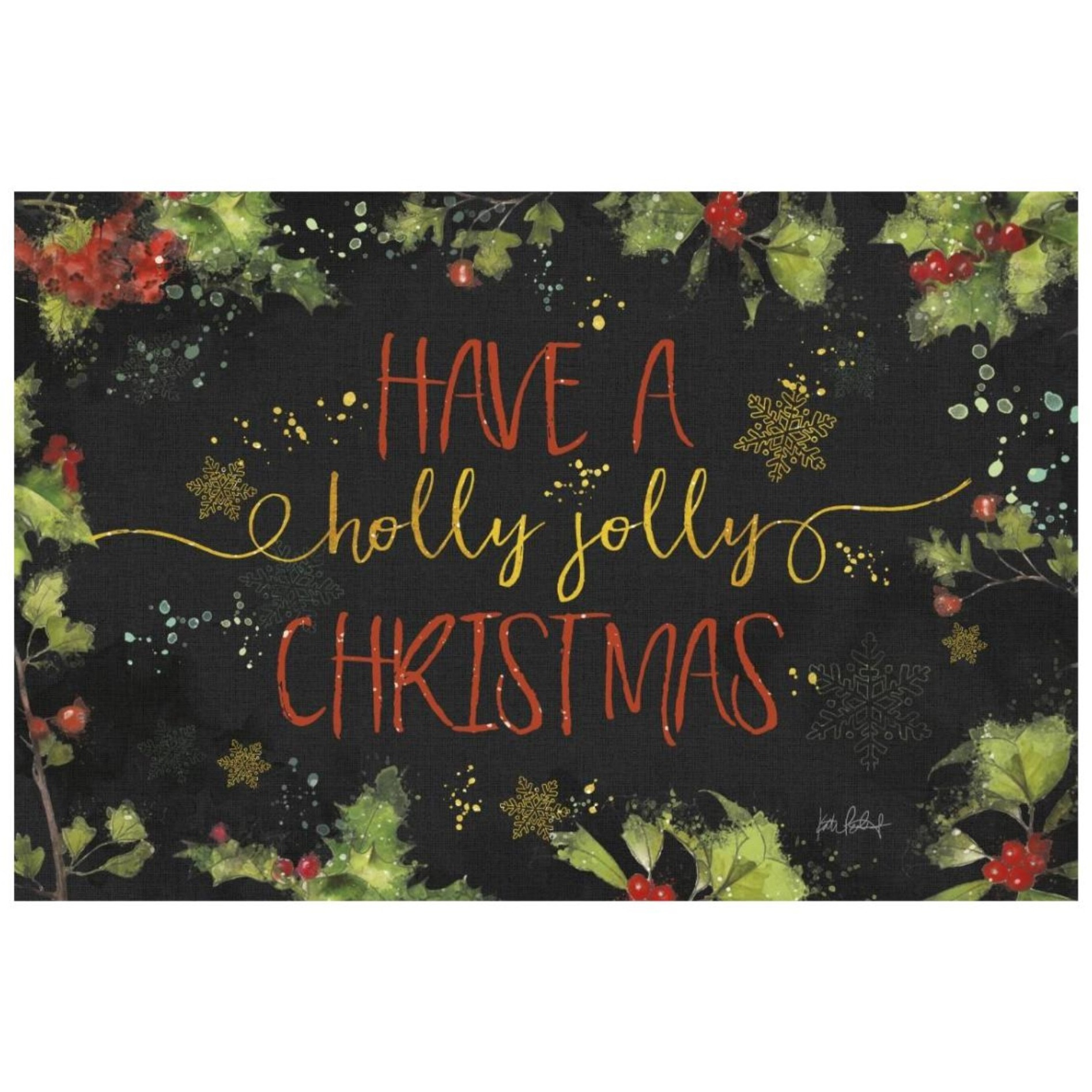 Christmas Sentiments I Black -Paper Art-26&quotx18"