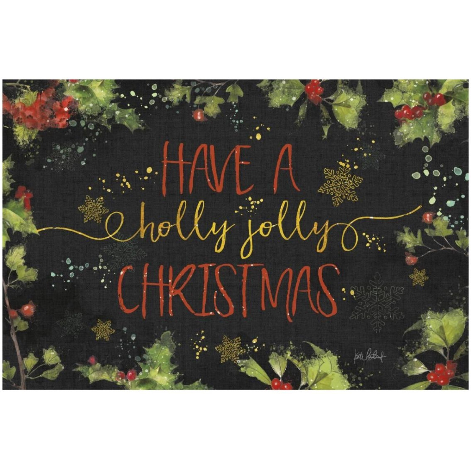 Christmas Sentiments I Black -Paper Art-32&quotx22"