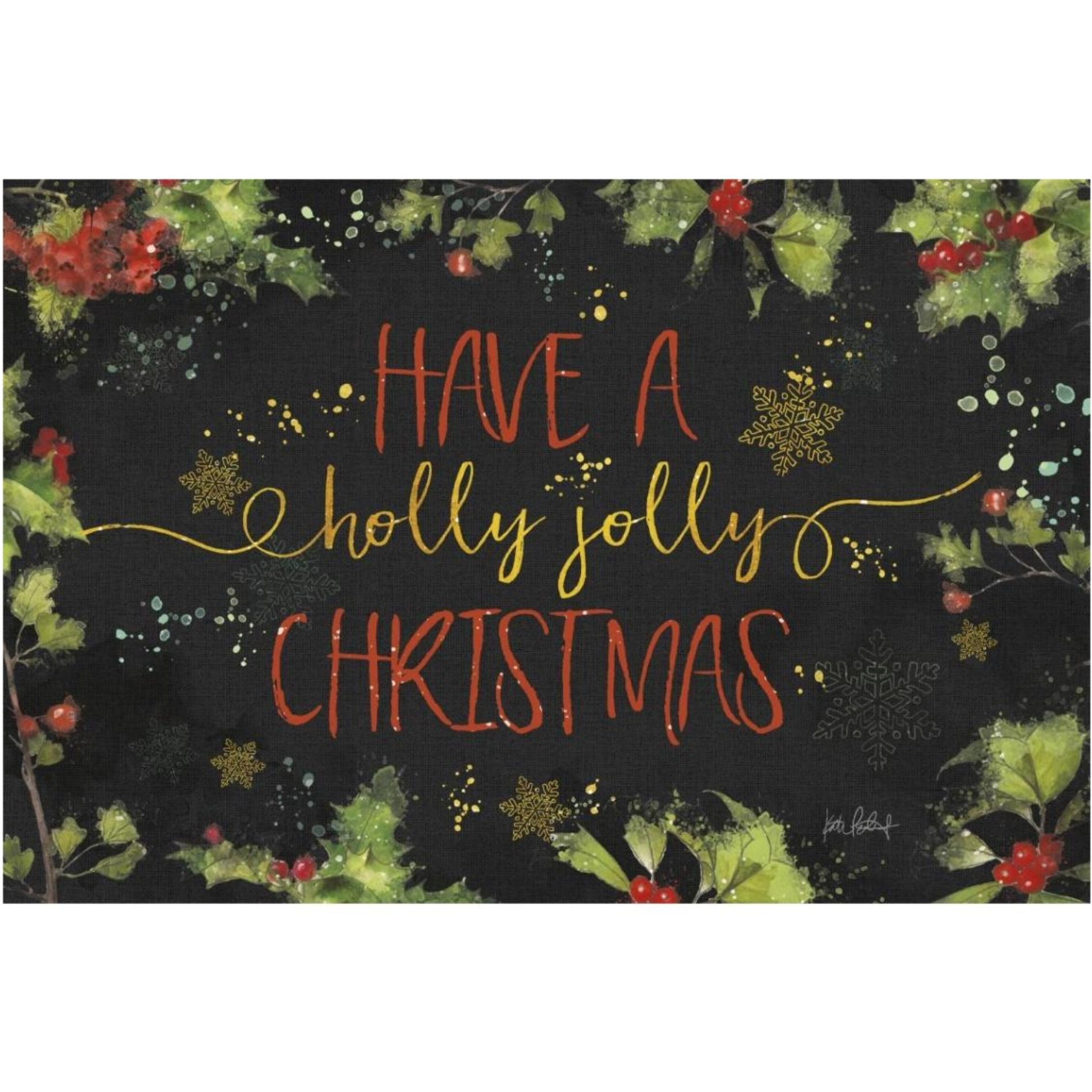 Christmas Sentiments I Black -Paper Art-38&quotx26"