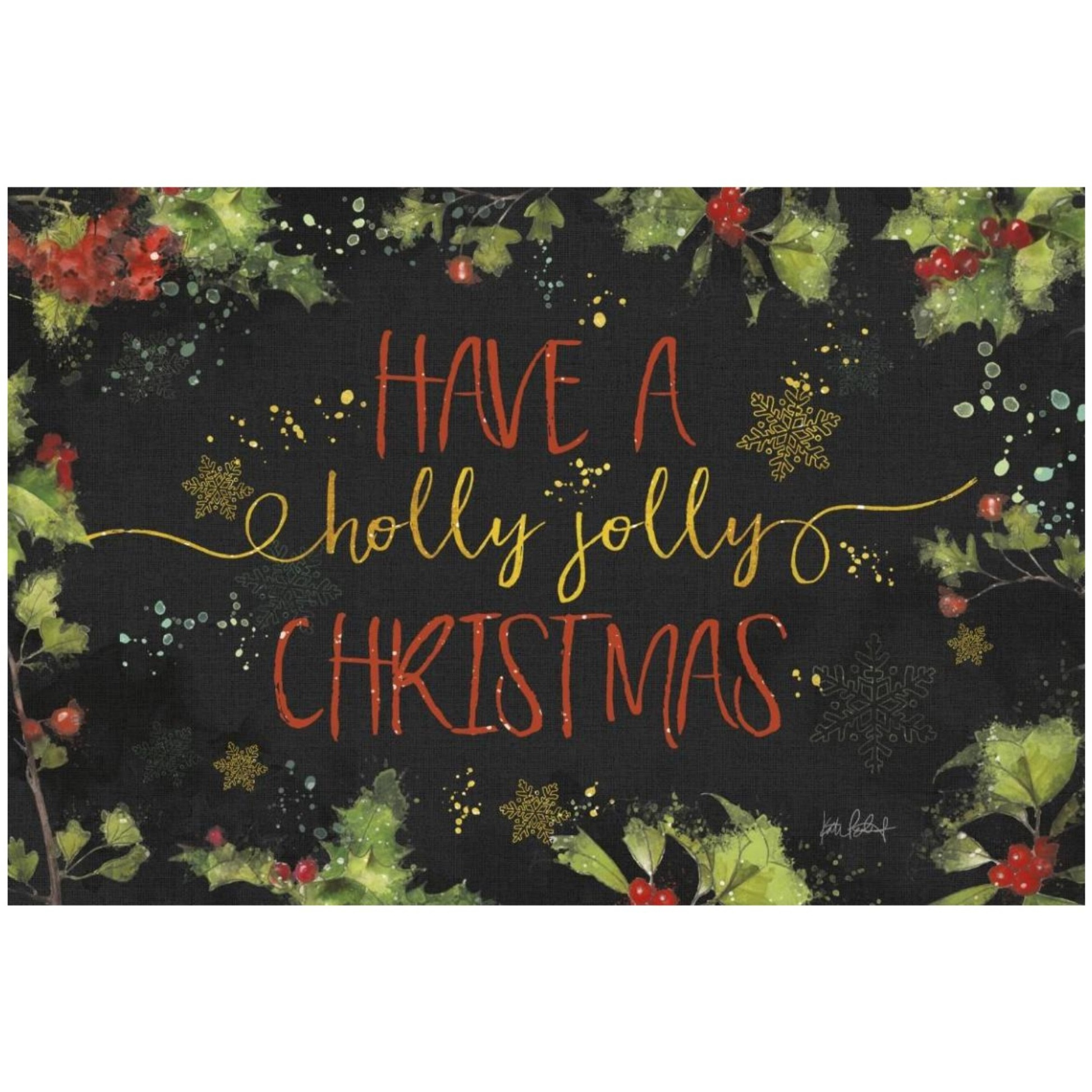 Christmas Sentiments I Black -Paper Art-50&quotx34"