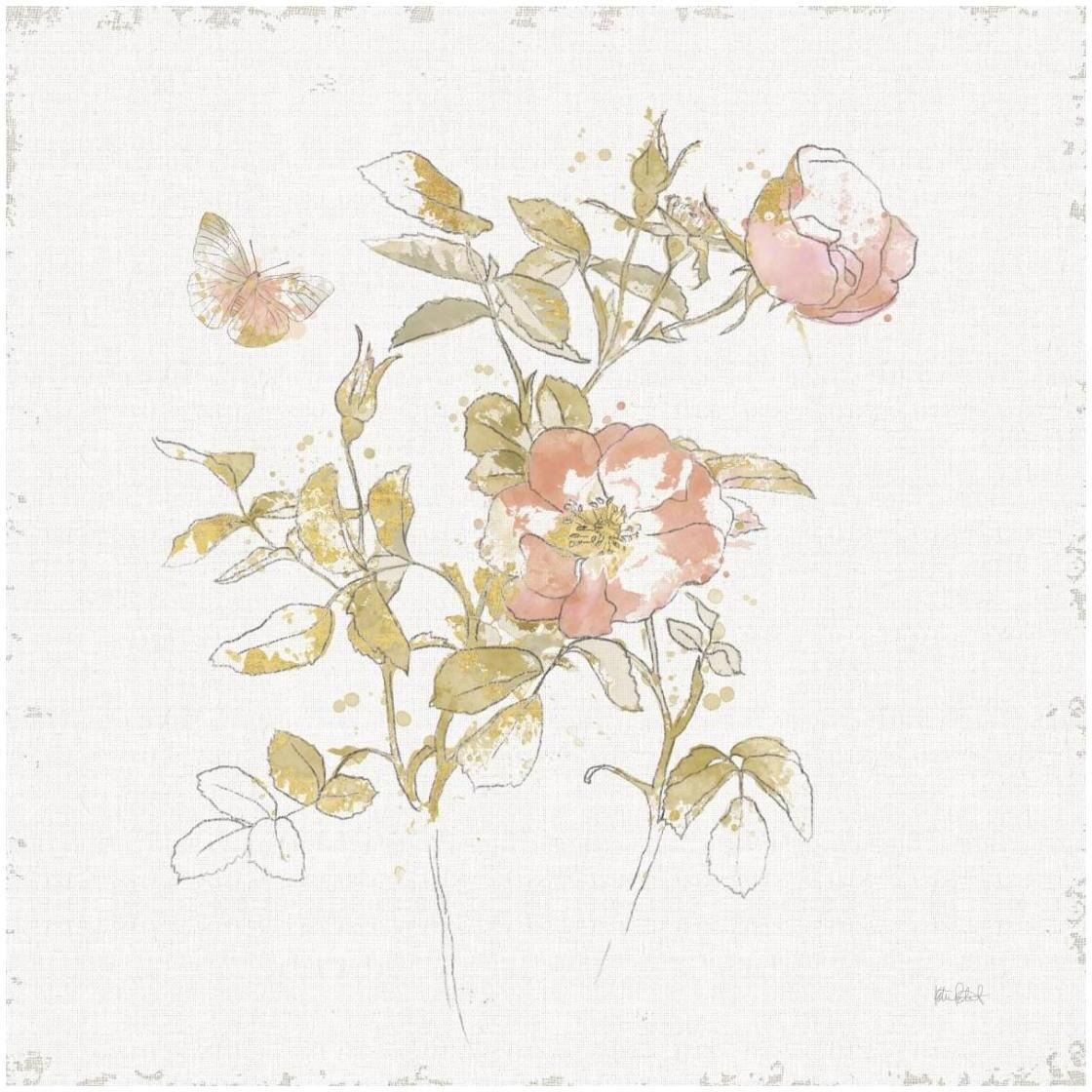 Watery Blooms V -Paper Art-26&quotx26"