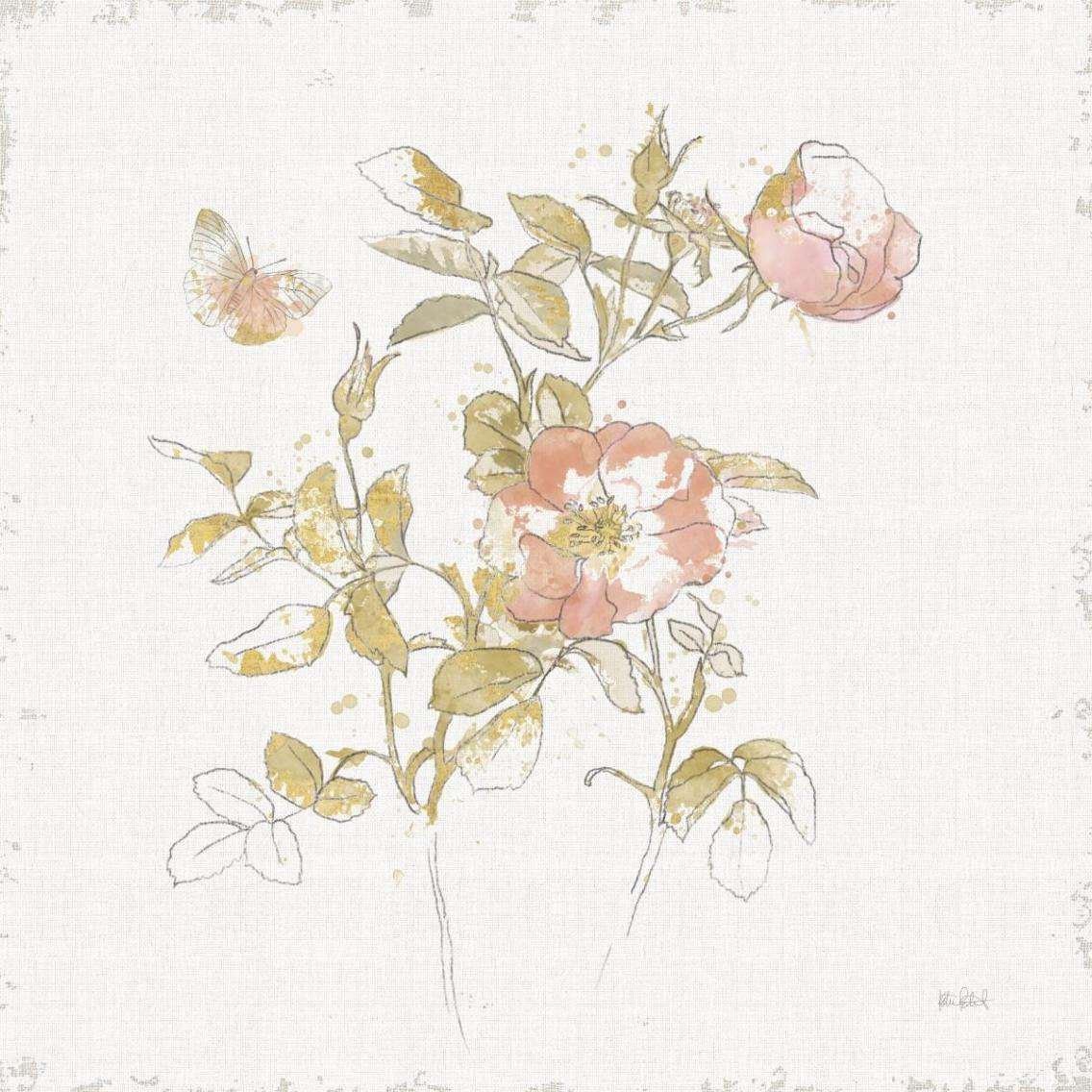 Watery Blooms V -Paper Art-38&quotx38"