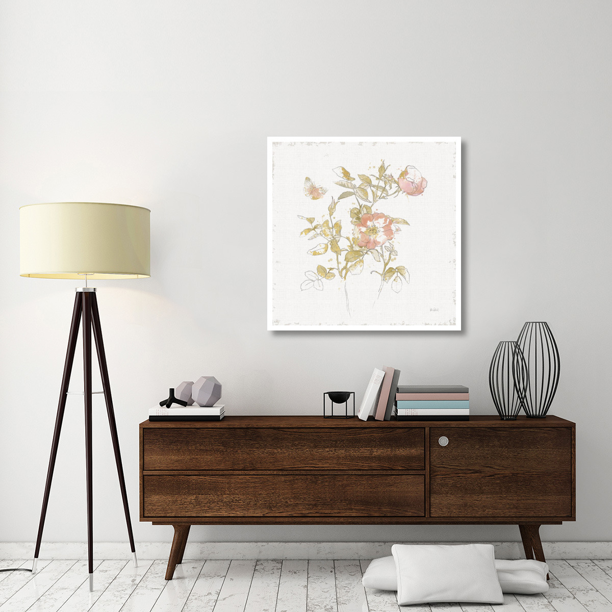 Watery Blooms V -Paper Art-38&quotx38"