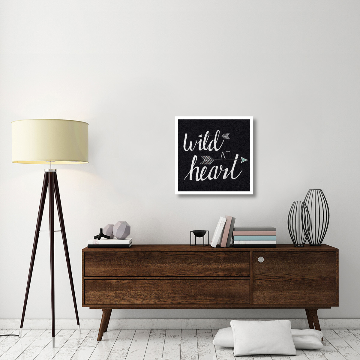 Wild at Heart Black -Paper Art-26&quotx26"