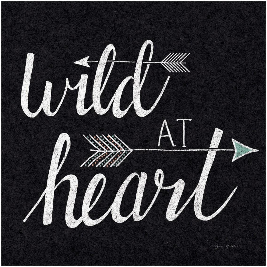 Wild at Heart Black -Paper Art-32&quotx32"