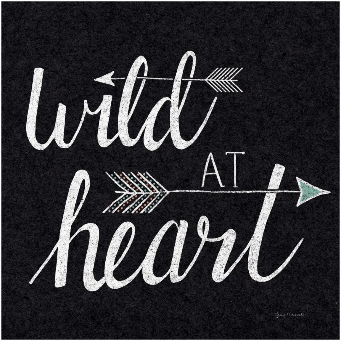 Wild at Heart Black -Paper Art-42&quotx42"