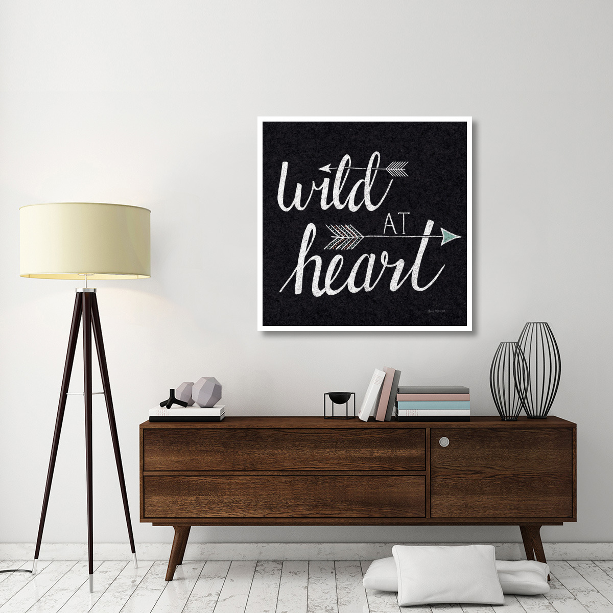 Wild at Heart Black -Paper Art-42&quotx42"