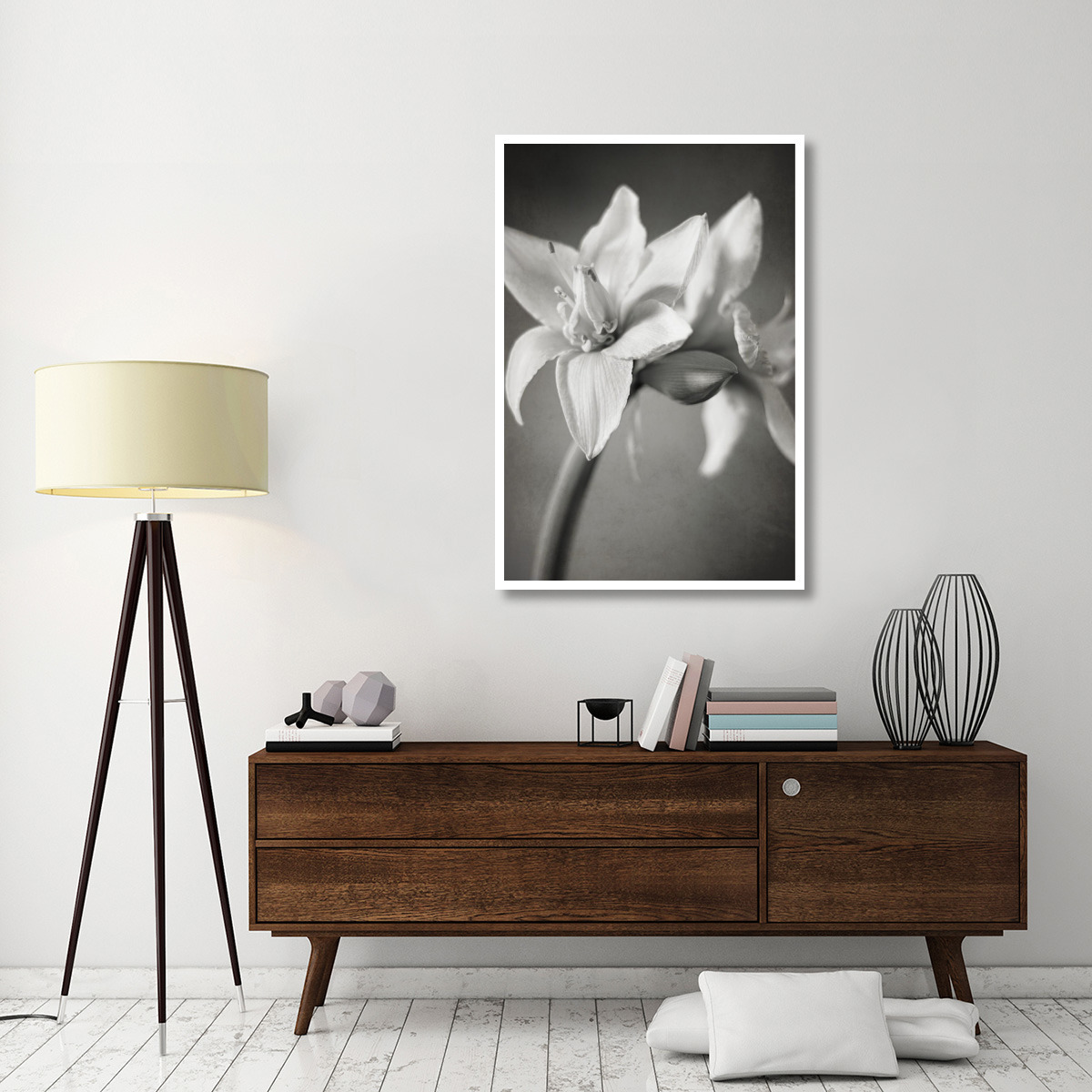 White Amaryllis I -Paper Art-34&quotx50"