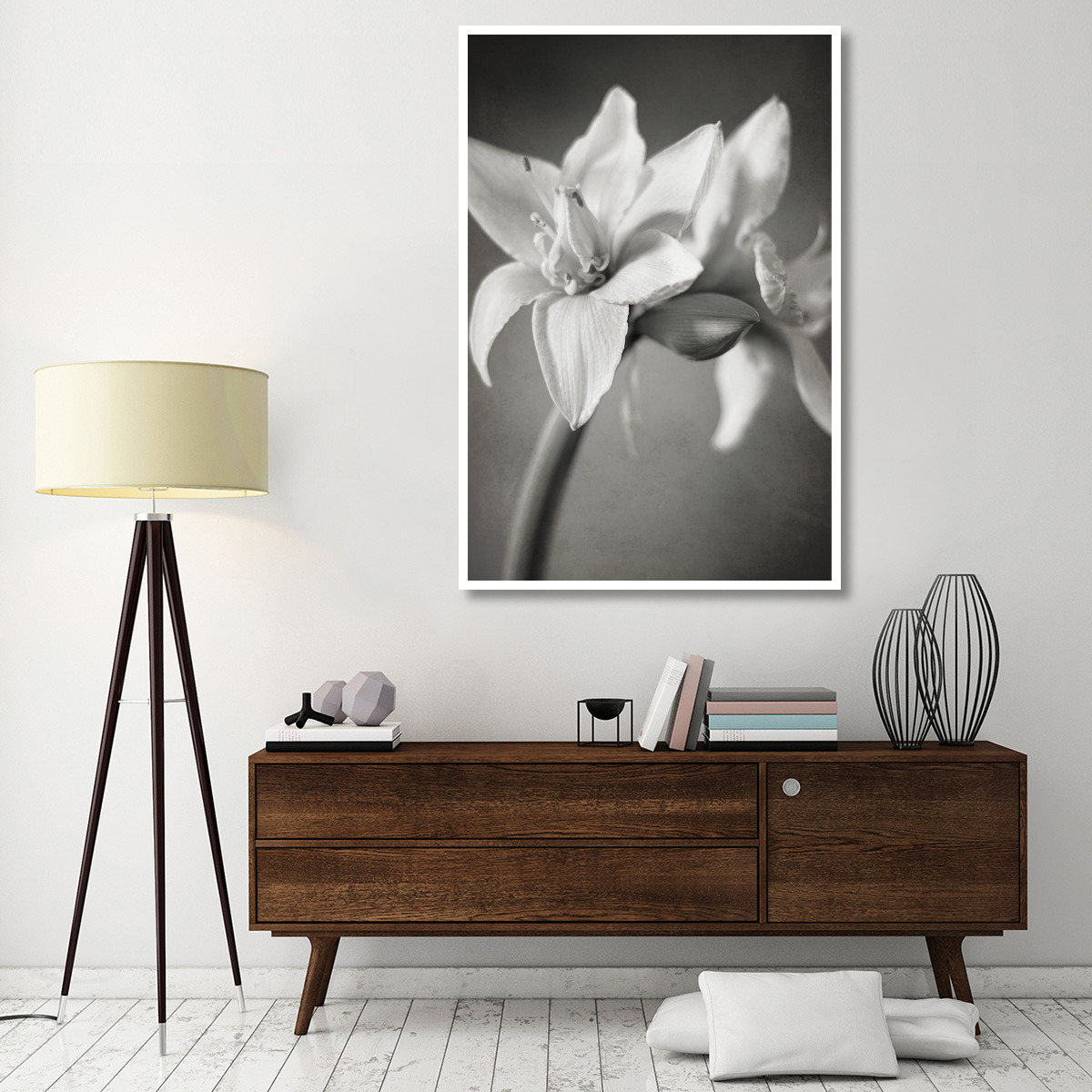 White Amaryllis I -Paper Art-42&quotx62"