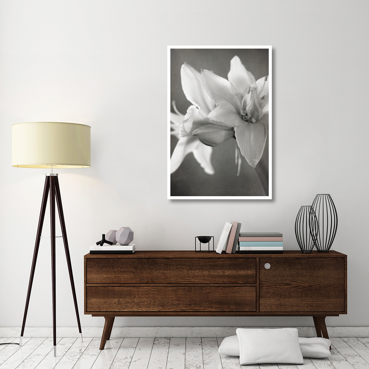 White Amaryllis II -Paper Art-34&quotx50"