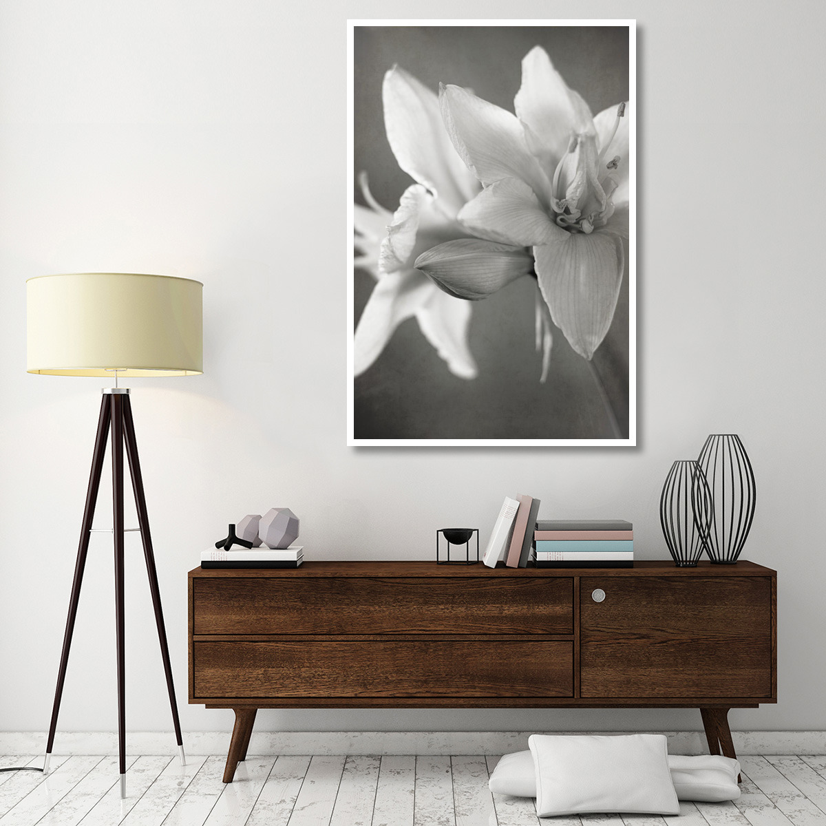 White Amaryllis II -Paper Art-42&quotx62"