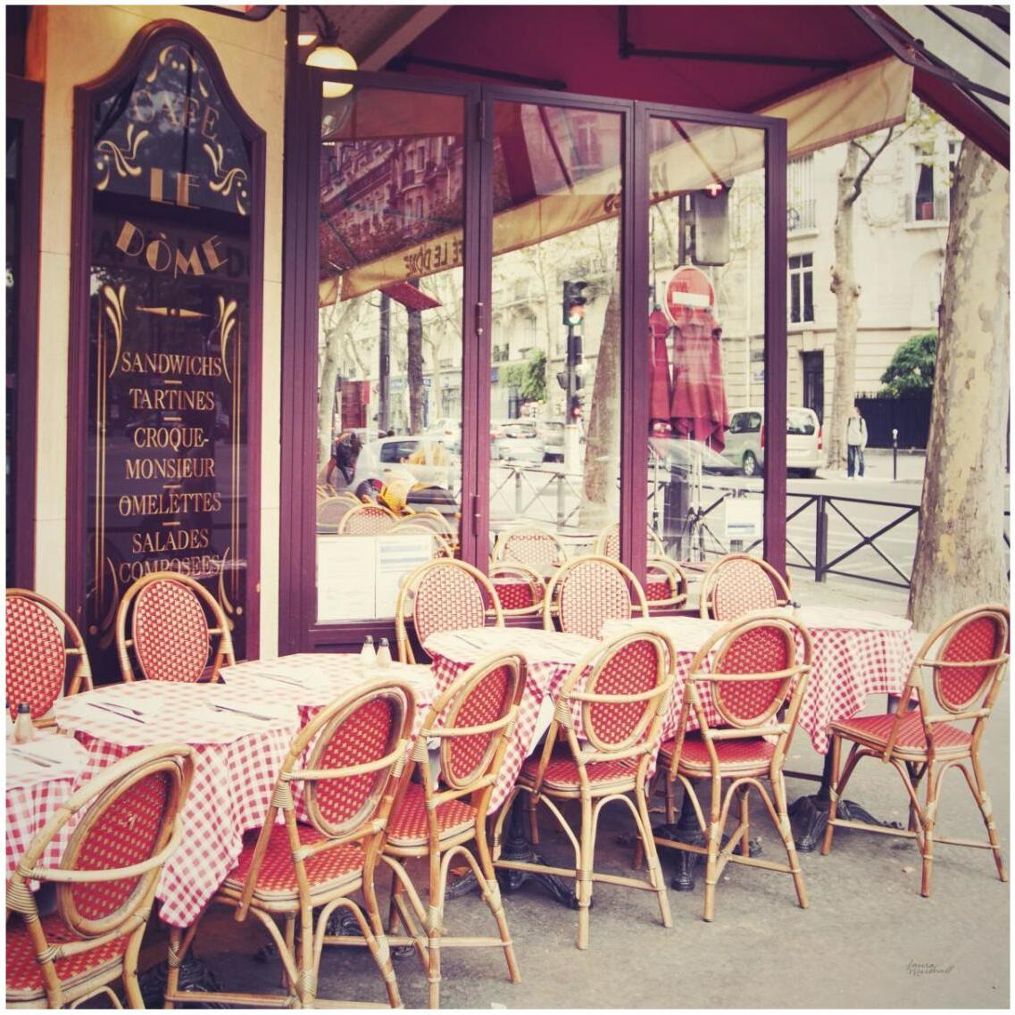Cafe le Dome -Paper Art-32&quotx32"