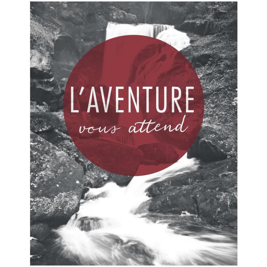 Adventure is Out There Red French -Paper Art-22&quotx26"