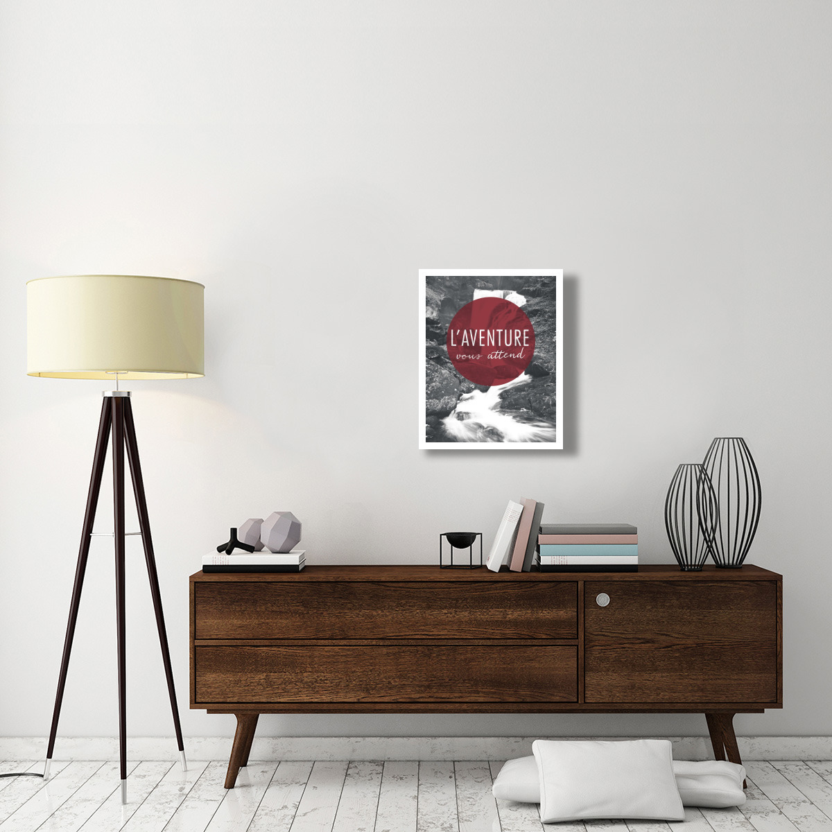 Adventure is Out There Red French -Paper Art-22&quotx26"