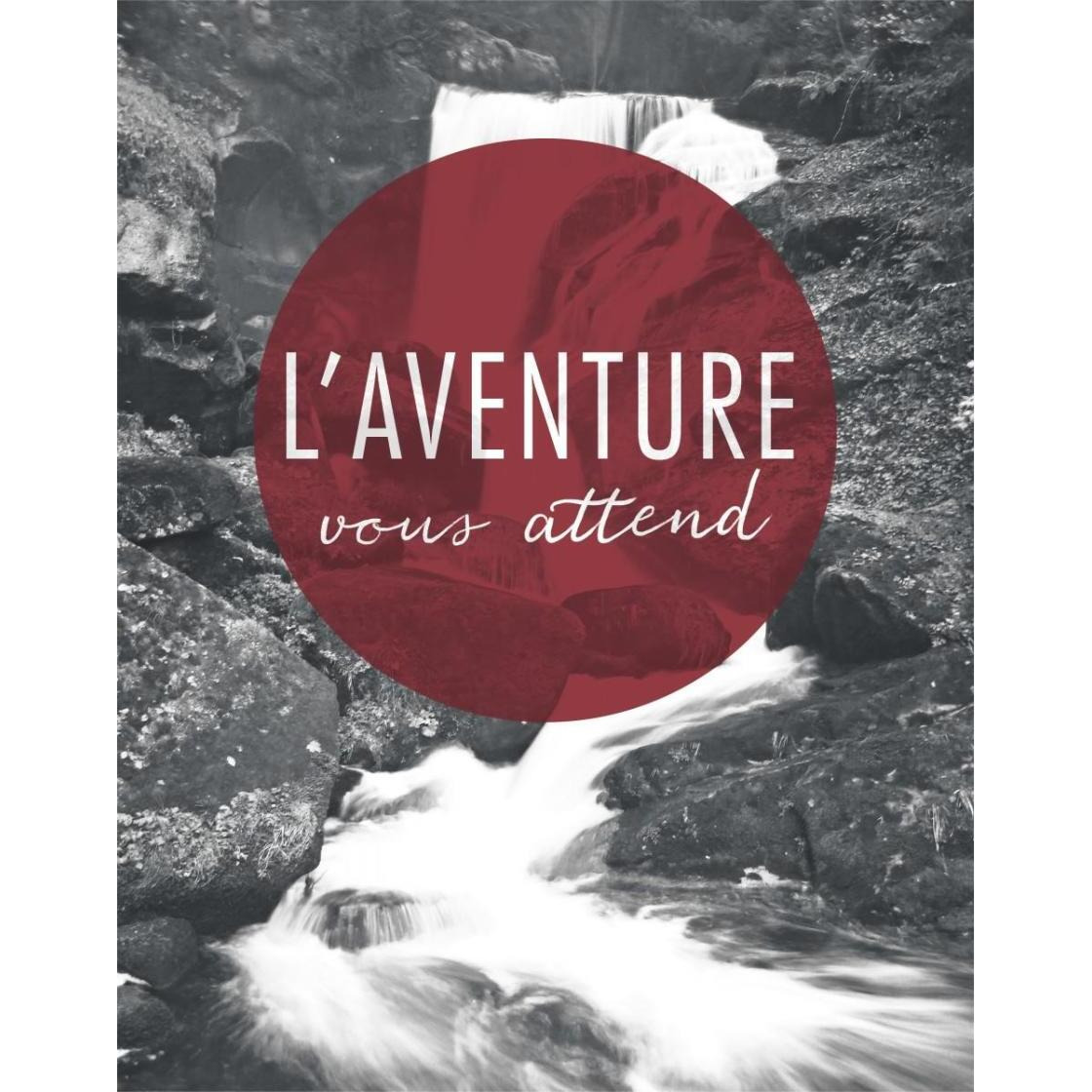Adventure is Out There Red French -Paper Art-24&quotx30"