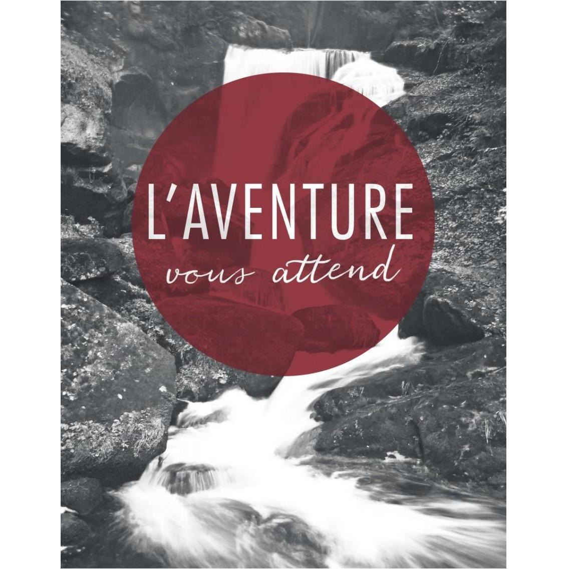 Adventure is Out There Red French -Paper Art-30&quotx37"