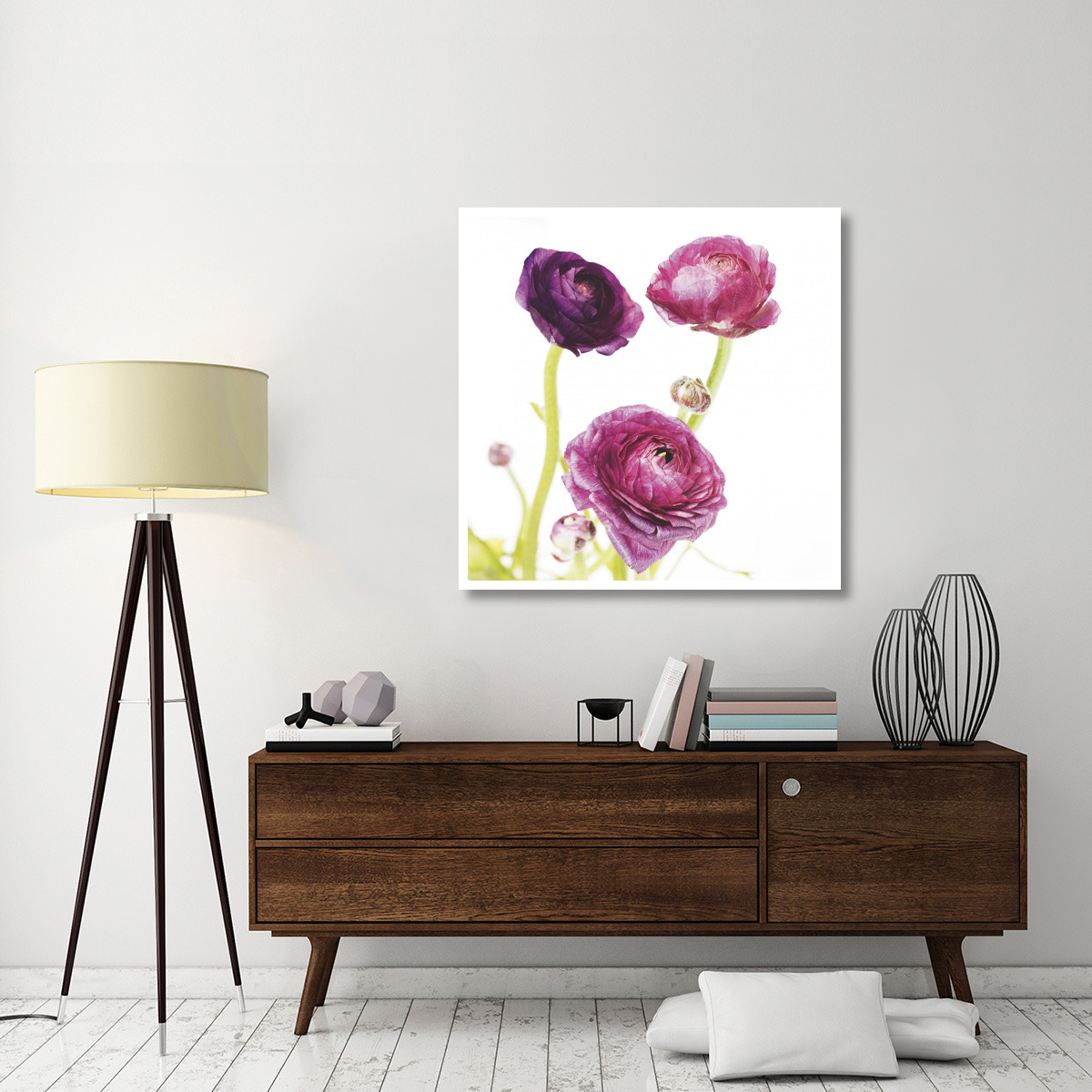 Spring Ranunculus I -Paper Art-42&quotx42"