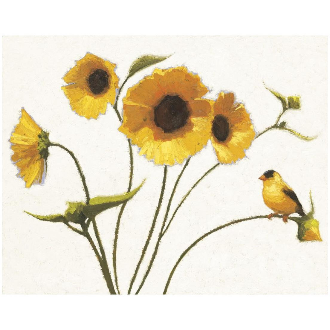 Sunny Flowers on White -Paper Art-22&quotx18"