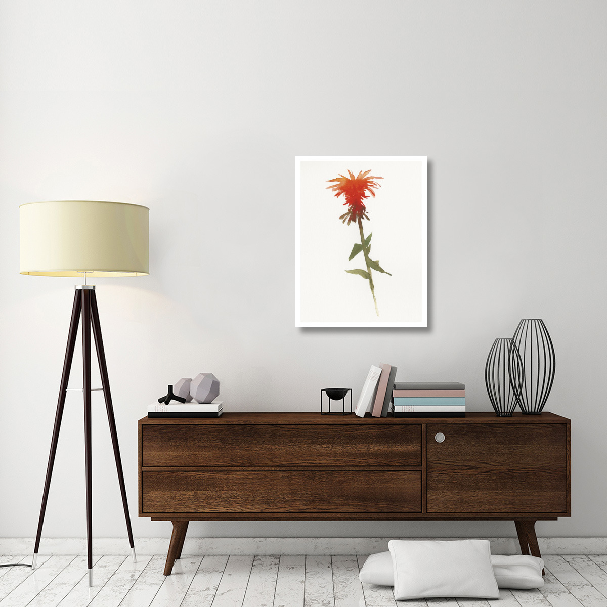 Salmon Monarda II -Paper Art-26&quotx34"