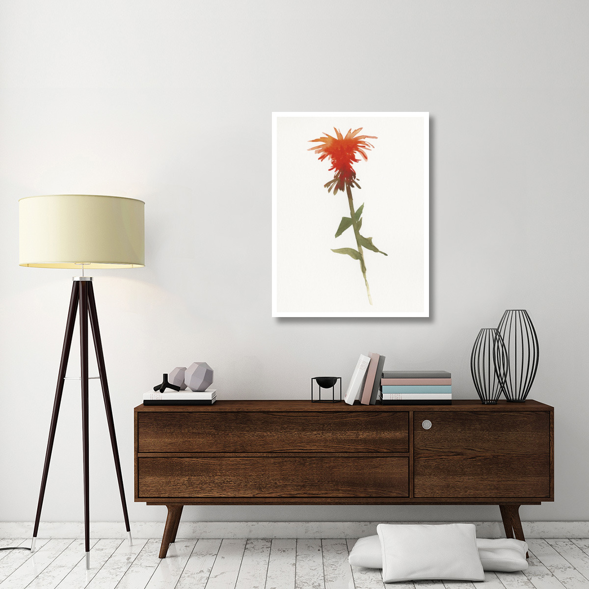 Salmon Monarda II -Paper Art-32&quotx42"