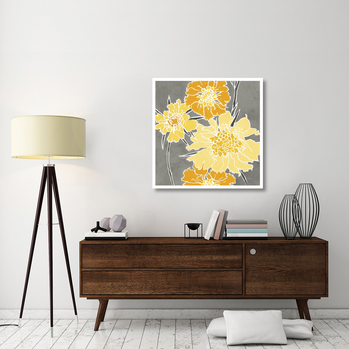 Cloisonne Beauty I Gray Crop -Paper Art-38&quotx38"