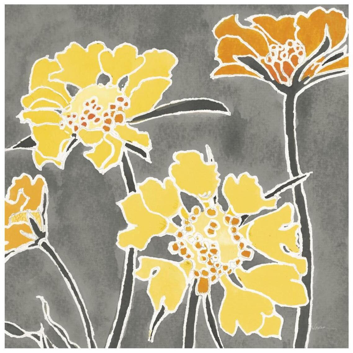Cloisonne Beauty II Gray Crop -Paper Art-26&quotx26"