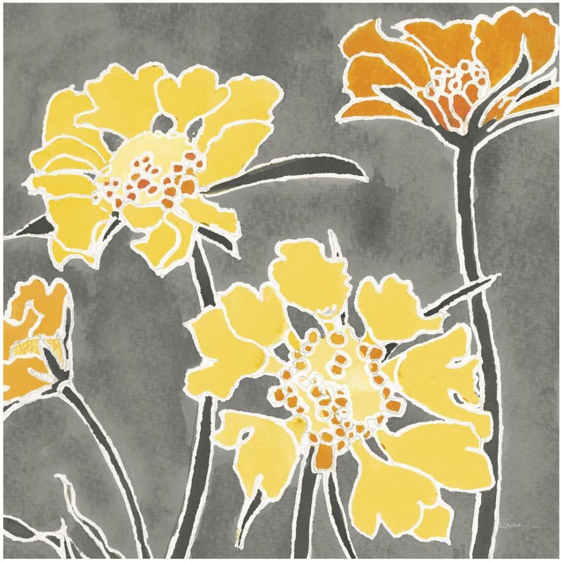 Cloisonne Beauty II Gray Crop -Paper Art-32&quotx32"