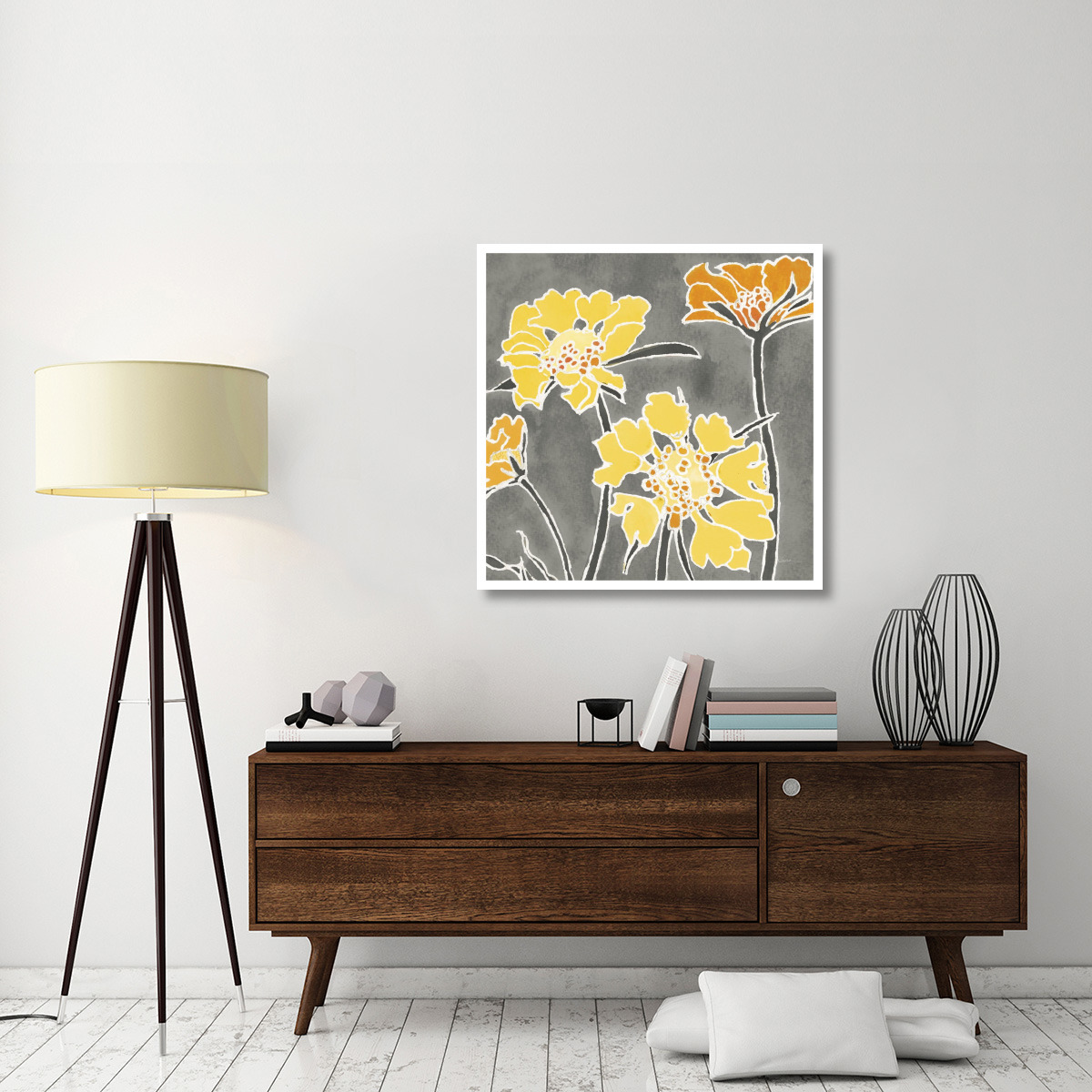 Cloisonne Beauty II Gray Crop -Paper Art-38&quotx38"