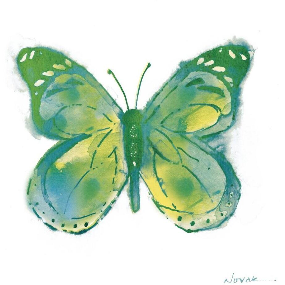 Birdsong Garden Butterfly I on White -Paper Art-20&quotx20"