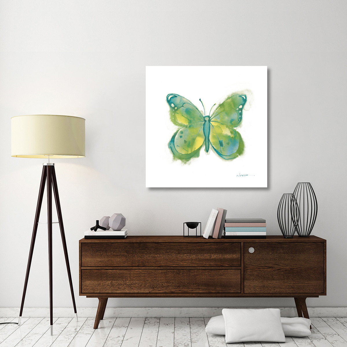 Birdsong Garden Butterfly II on White -Paper Art-42&quotx42"