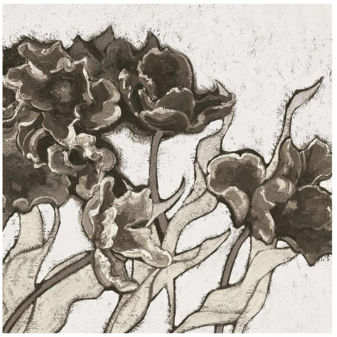 Ruffled Tulips Neutral -Paper Art-20&quotx20"